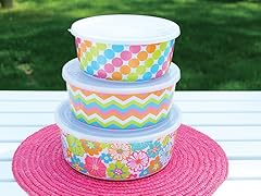 Nested Covered Bowl Set of 3