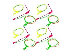 Fun Express Bright Two-Color Plastic Zipper Bracelet 12pc