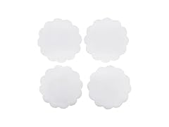 MARIPOSA White Scallop Acrylic Coaster Set of 4 