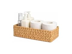 Suptinwear Water Hyacinth Toilet Paper Storage Basket