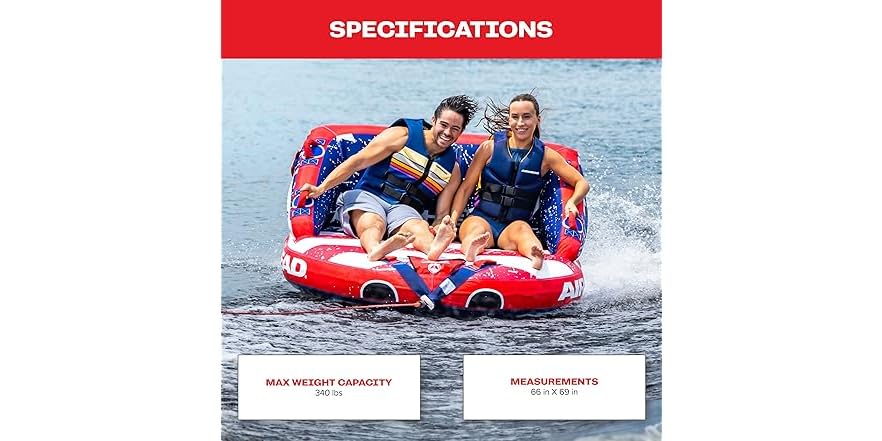 Airhead 1-2 Rider Inflatable Towable Tube