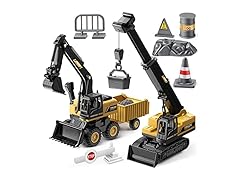 Geyiie Crane & Excavator Toy Trucks