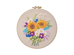 PHEZEN Ribbon Embroidery Stitch Practice Kit, Embroidery Kit