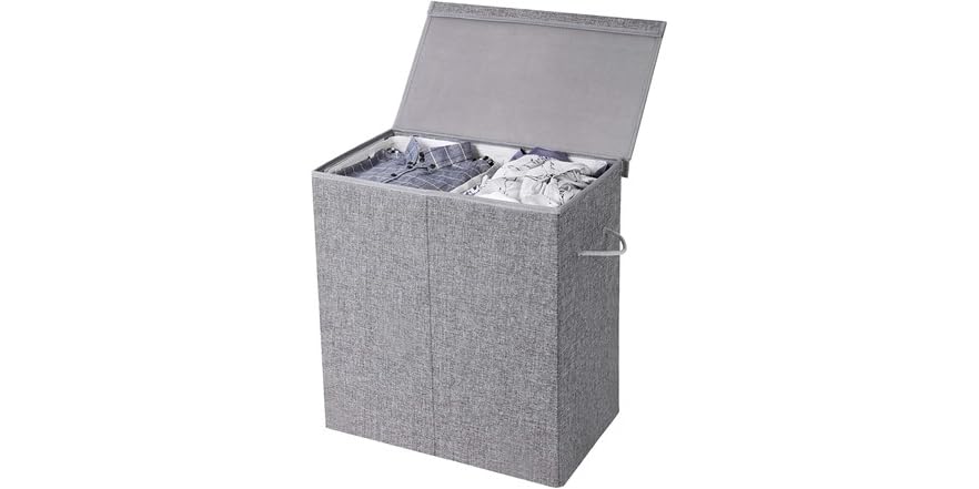 SONGMICS Divided Clothes Hamper with Lid