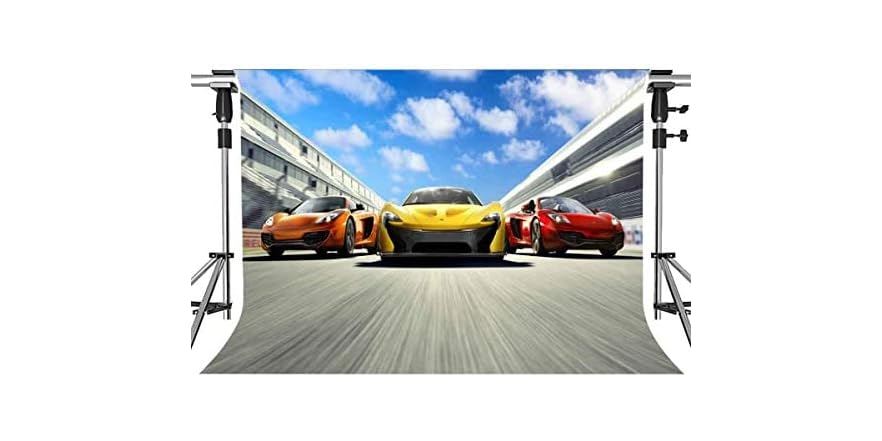Meets 7x5ft Race Track Backdrop