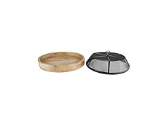 Wood Lazy Susan with Food Dome Cover, 14.5 Inch