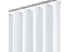 Inhousolu Fabric Shower Curtain Waffle Weave