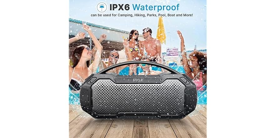 Pyle Portable Wireless Bluetooth Loud Streaming Speaker