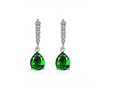 Chereda Emerald Crystal Dangle Earrings