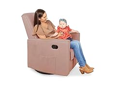 Evolur Raleigh Basic Glider, Recliner and Rocker in Pink