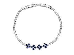 CZ Blossom Accent Tennis Bracelet