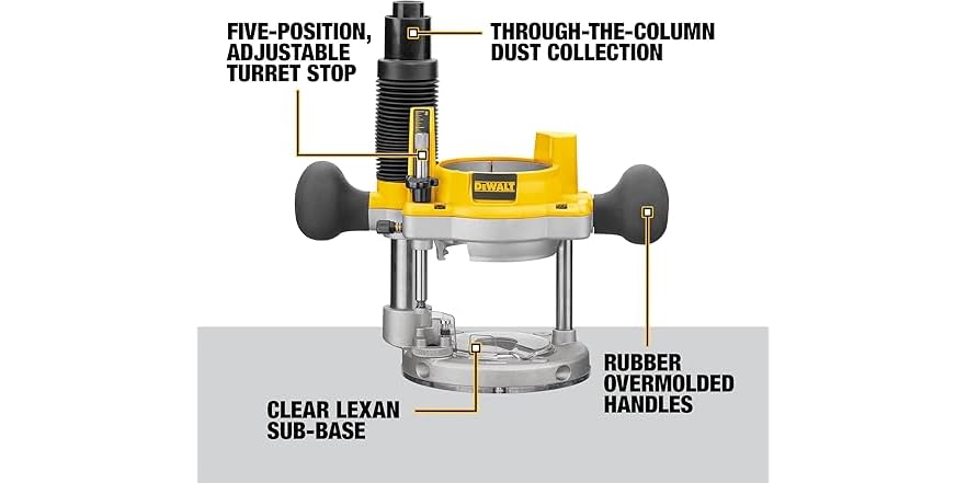 DEWALT DW618PKB Router, Fixed and Plunge Base Kit