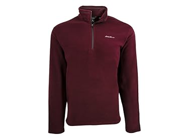 Veste Polaire Eddie Bauer – À Carreaux Rouge Et Bleu – Fermeture 1/4 Zip – Taille M
