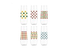 TOSSWARE 9oz Christmas Plastic Flute 6Pk