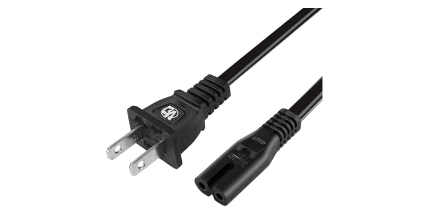 (1-5pk) AC Power Cord - 5ft 2-Prong Cable