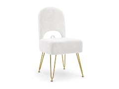 GOUUN White Faux Fur Vanity Chair