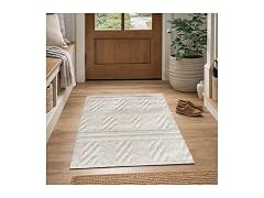 2x3 Ivory Waves Geometric Door Mat
