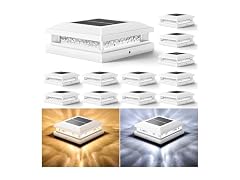 Bosceos Solar Post Lights White 12-Pack
