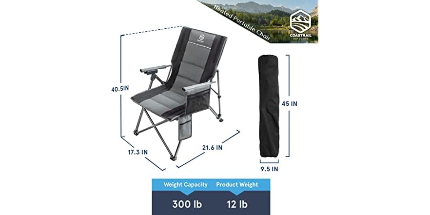 Coastrail Outdoor Heated Camping Chair