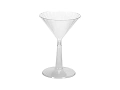 WNA Classicware 6oz Clear Plastic Martini Glasses, 96-Pack