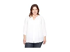 NYDJ Pintuck Blouse White (4X)