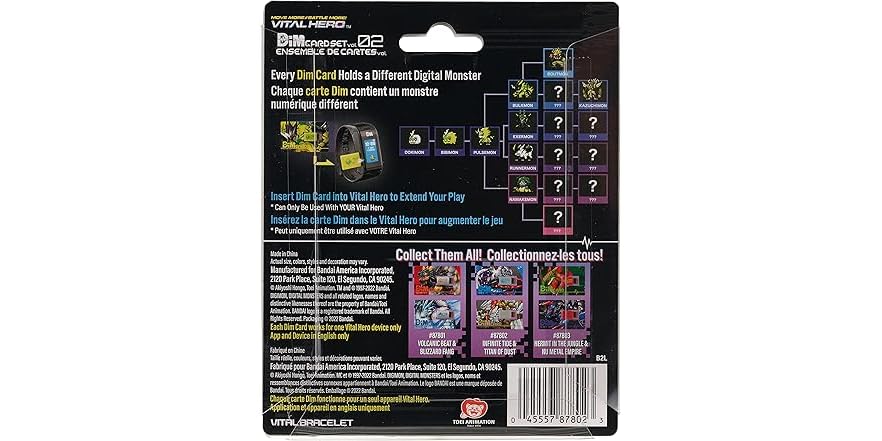 Digimon Vital Hero – Paquete De 2 Cartas Dim: Volcanic Beat & Blizzard Fang, Para Entrenar Y Coleccionar Monstruos