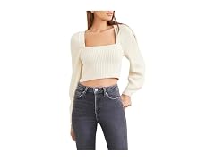 Forever 21  (L) Rib-Knit Cropped Sweater