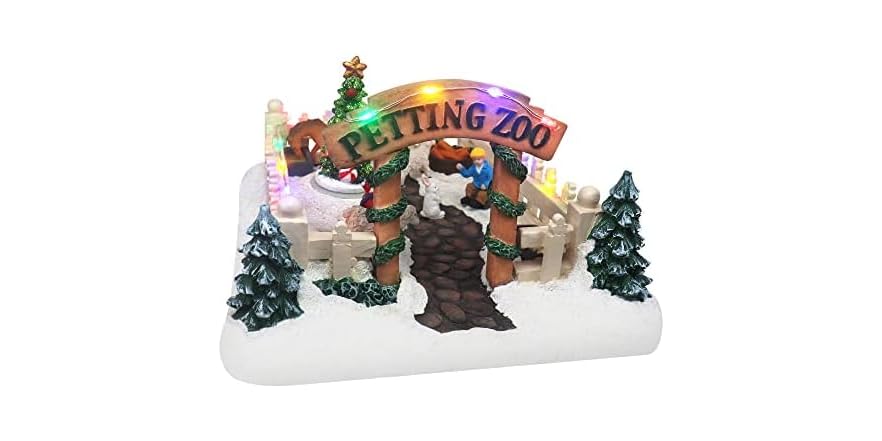 Top Treasures Christmas Village Petting Zoo