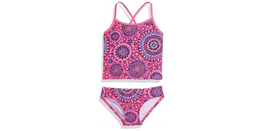 Kanu Surf Big Daisy Beach Sport - Tuta Da Surf Intera Bambina, Rosa A Pois, Protezione UPF 50+, Nylon Tricot Alta Qualità, Taglie 2-14 Anni