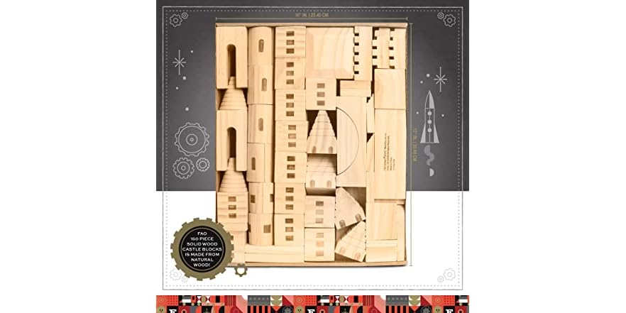Wooden Castle Building Blocks Set