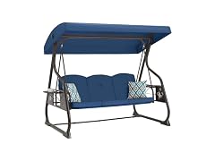 ZZW 3-Seat Patio Porch Swing 800LBS Outdoor Swing with Stand