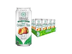 12Pk Steaz Organic Iced Green Tea, Peach