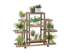 Elevens Wood Plant Stand Indoor Outdoor, 9-Tier