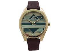 Armani Exchange AX5524 Geo Leather Gold Watch