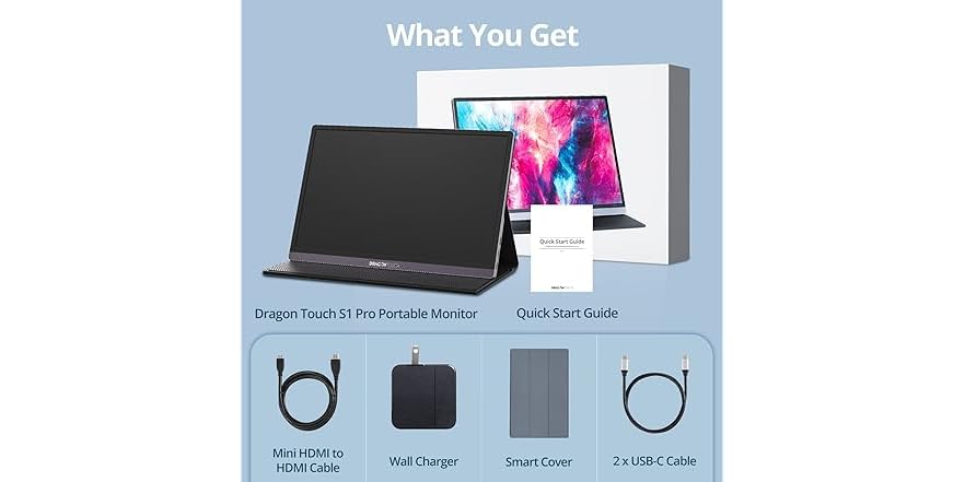 Dragonfly Computer Monitor (NEW) Dragon Touch 4K Portable 15.6 Inch IPS HDR Gaming Monitor