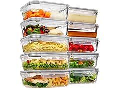 Vtopmart 10Pack (35oz+22oz) Glass Containers