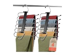Black Space Saving Pants Hangers 4 Pack