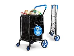 SereneLife Small Compact Folding Shopping Cart