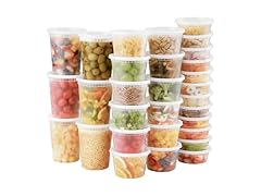 AOZITA 48 Sets Plastic Deli Containers With Lids, 8 oz 16oz 32oz Variety pack