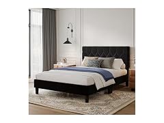 Avenco Full Size Bed Frame with 3-Height Adjustable Headboard