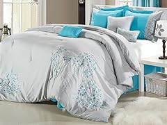 Floral 12-Piece Embroidered Bed in a Bag Set