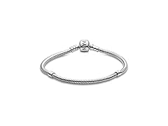 PANDORA Jewelry Iconic Moments Snake Chain Charm Sterling Silver Bracelet, 7.1" (Open Box)