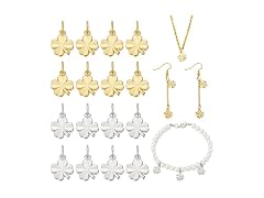 BENECREAT 28 PCS Gold Plated Four Leaf Clover Pendant
