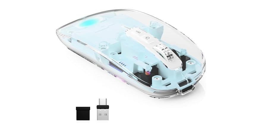 Transparent Blue Bluetooth Wireless Mouse