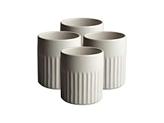Goodies White Ribbed Water Cups (Set of 4)