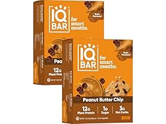 IQBAR Plant Protein Bars, Peanut Butter Chip, 24c