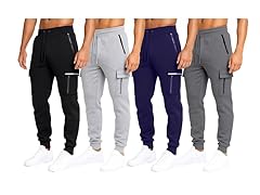 Mens Fleece-Lined Cargo Tech Joggers (S-3XL)