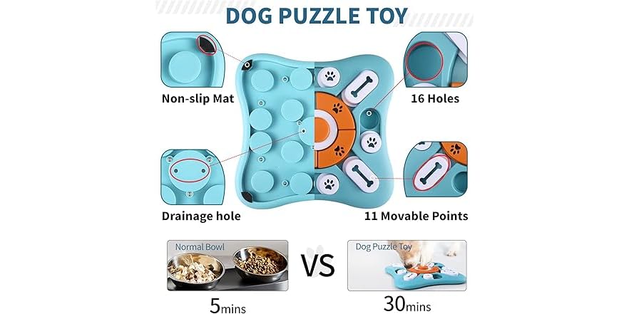 Interactive Dog Treat Puzzle Toy