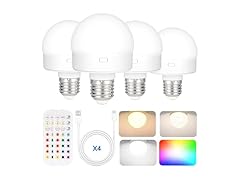 Rechargeable Battery Operated Light Bulb, 4 Pack