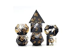 Haxtec Black Swirl Resin Dice Set
